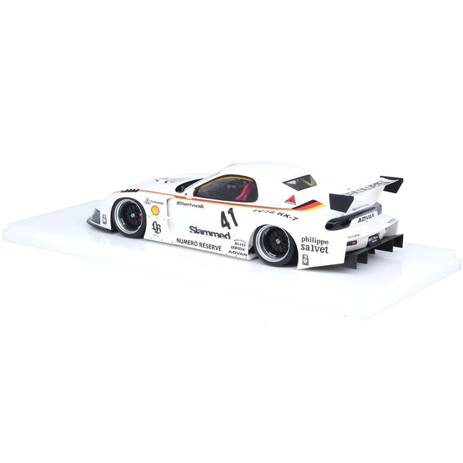 Mazda RX7 (FD3S) LB-Super Silhouette RHD (Right Hand Drive) #41 White with Stripes and Graphics 1/18 Model Car by Inno Models-Inno Models-ModelCars.com