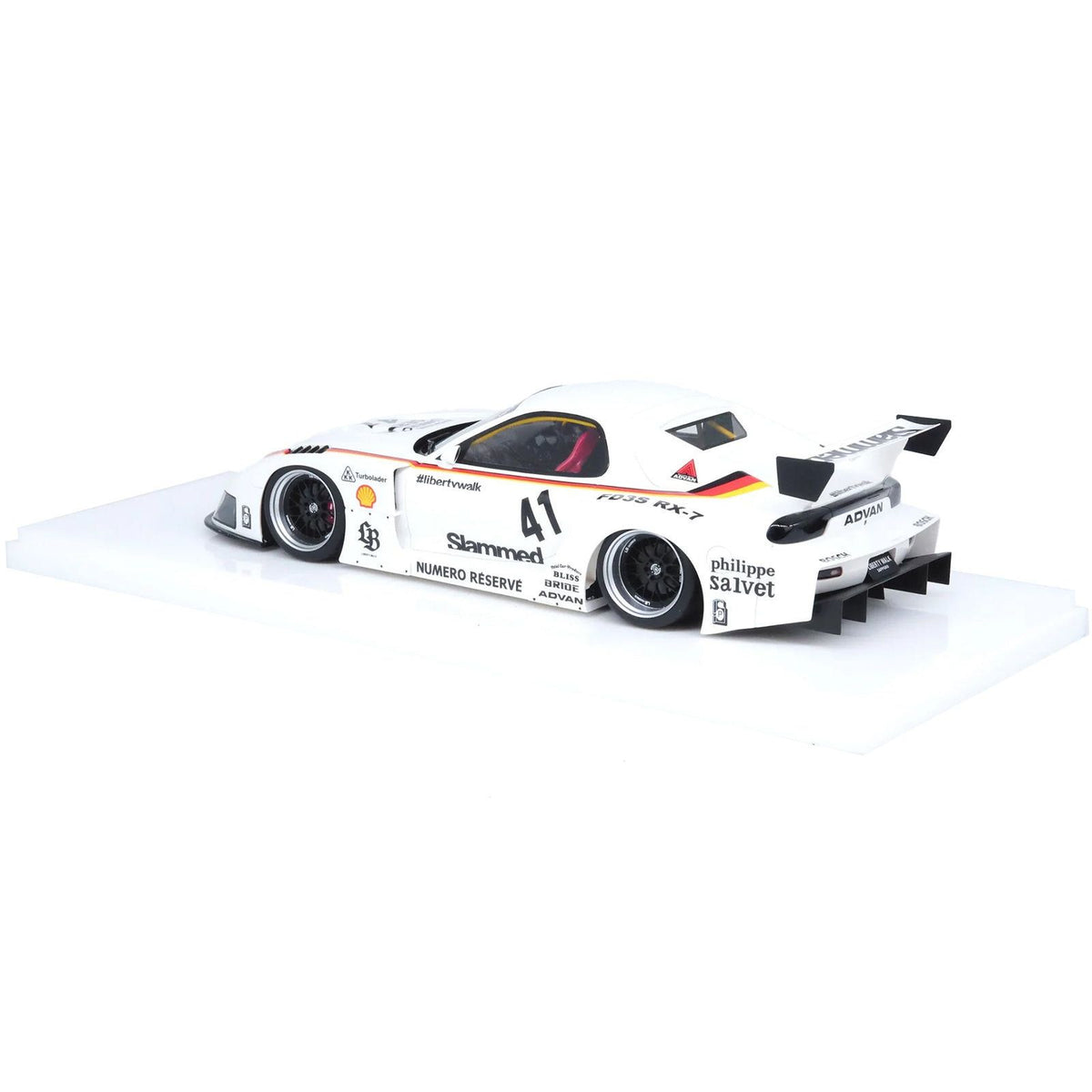 Mazda RX7 (FD3S) LB - Super Silhouette RHD (Right Hand Drive) 41 White with Stripes and Graphics 1/18 Model Car by Inno Models - Inno Models - ModelCars.com