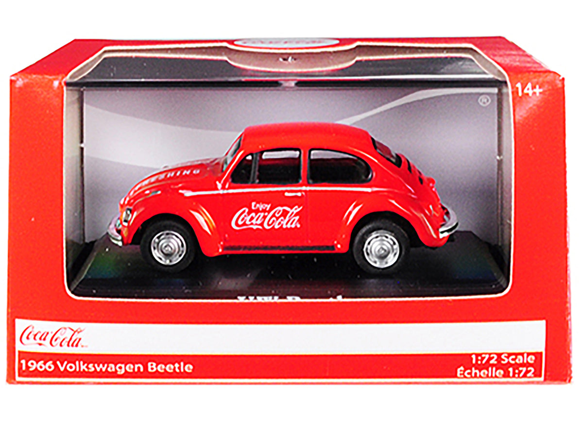 1966 Volkswagen Beetle "Coca-Cola" Red 1/72 Diecast Model Car by Motorcity Classics - view 3