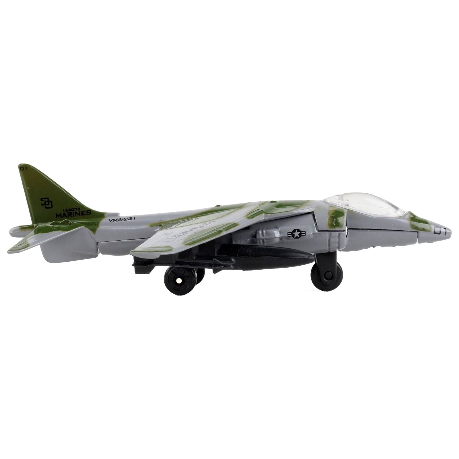 McDonnell Douglas AV - 8B Harrier II Attack Aircraft Green Camouflage "United States Marine Corps" with Runway Section Diecast Model Airplane by Runway24 - Runway24 - ModelCars.com