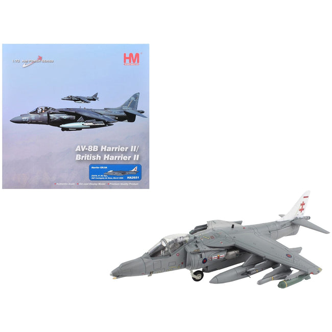 McDonnell Douglas AV-8B/British Harrier II GR.9A Aircraft "41 (R) Squadron RAF Coningsby Air Base" (2006) Royal Air Force "Air Power Series" 1/72 Diecast Model by Hobby Master-Hobby Master-ModelCars.com