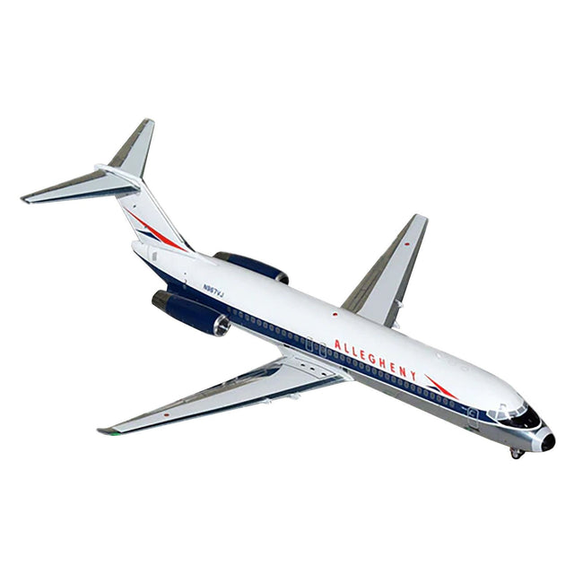 McDonnell Douglas DC - 9 - 30 Commercial Aircraft "Allegheny Airlines" (N967VJ) White with Blue Stripes "Gemini 200" Series 1/200 Diecast Model Airplane by GeminiJets - GeminiJets - ModelCars.com