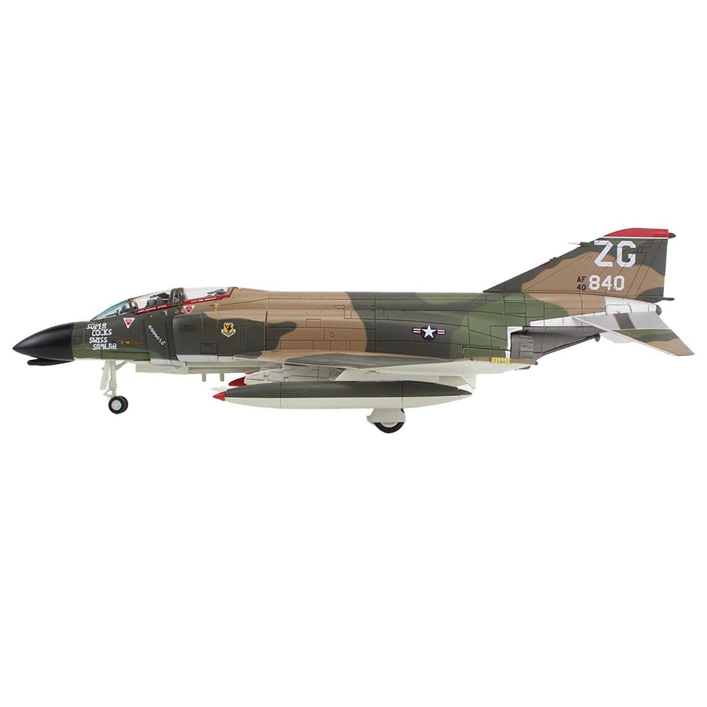 McDonnell Douglas EF - 4C Wild Weasel Fighter - Bomber Aircraft "64 - 0840 67th TFS Korat RTAFB Super Cocks Swiss Samilar" (1971) United States Air Force "Air Power Series" 1/72 Diecast Model by Hobby Master - Hobby Master - ModelCars.com