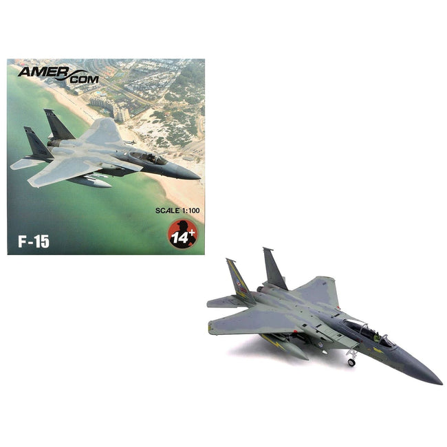 McDonnell Douglas F-15A Eagle Aircraft "Spittin Kittens 5th Fighter-Interceptor Squadron Tactical Air Command Minot AFB" (1985) United States Air Force 1/100 Diecast Model Airplane-Other-ModelCars.com