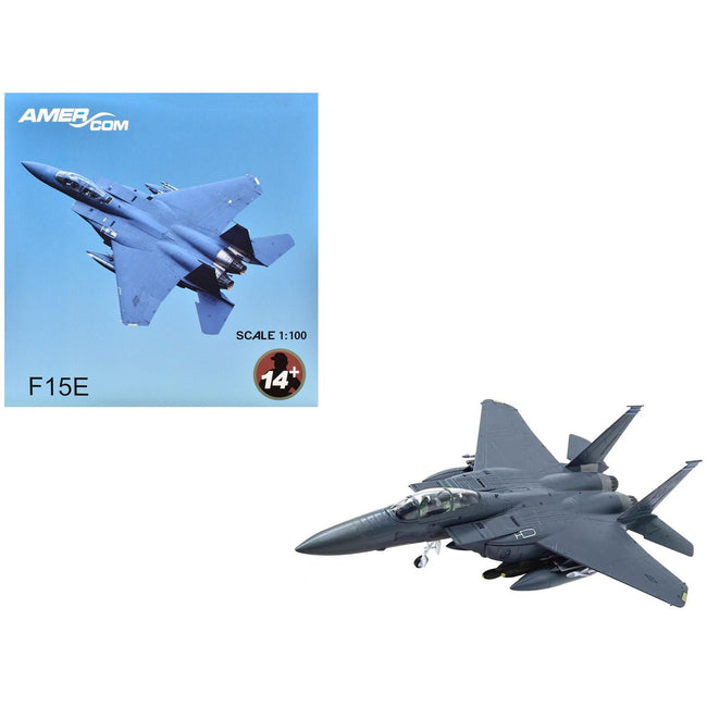 McDonnell Douglas F-15E Strike Eagle Aircraft "492nd Fighter Squadron 48th Fighter Wing RAF Lakenheath England" (2020) United States Air Force Europe 1/100 Diecast Model Airplane-Other-ModelCars.com