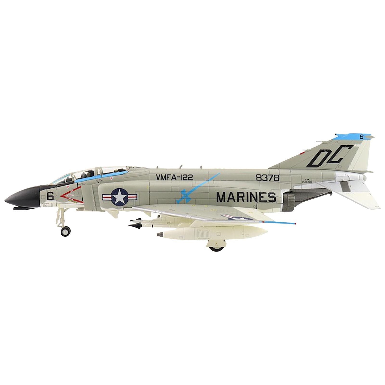 McDonnell Douglas F - 4B Phantom II Aircraft "VMFA - 122 DA Nang Air Base" (1968) United States Marines "Air Power Series" 1/72 Diecast Model by Hobby Master - Hobby Master - ModelCars.com