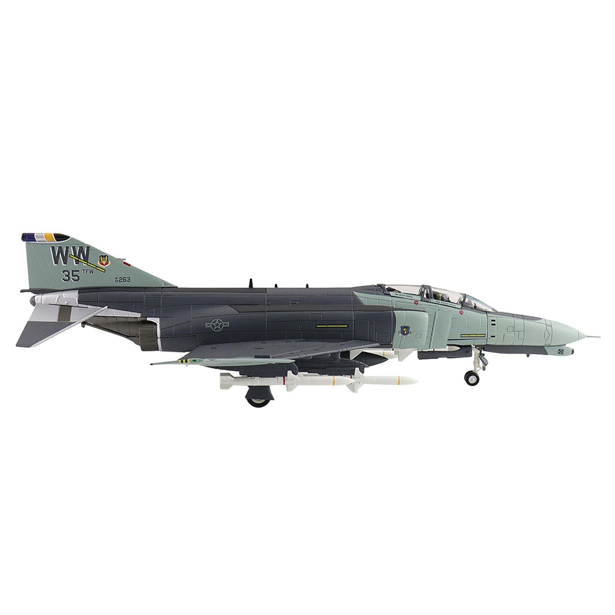 McDonnell Douglas F-4G Phantom II Fighter-Bomber Aircraft "Wild Weasels 69-7253 561st TFS 35th TFW George AFB" (1991) United States Air Force "Air Power Series" 1/72 Diecast Model by Hobby Master-Hobby Master-ModelCars.com