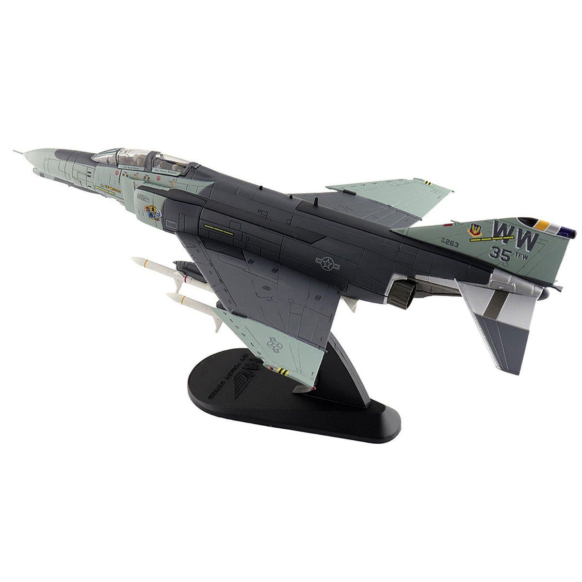 McDonnell Douglas F-4G Phantom II Fighter-Bomber Aircraft "Wild Weasels 69-7253 561st TFS 35th TFW George AFB" (1991) United States Air Force "Air Power Series" 1/72 Diecast Model by Hobby Master-Hobby Master-ModelCars.com