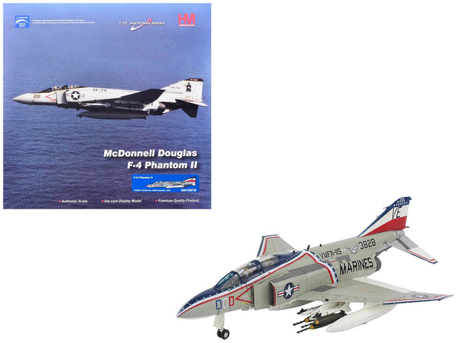McDonnell Douglas F-4J Phantom II Fighter-Bomber Aircraft "153828 MCAS Iwakuni Japan" (1976) United States Marine Corps "Air Power Series" 1/72 Diecast Model by Hobby Master-Hobby Master-ModelCars.com