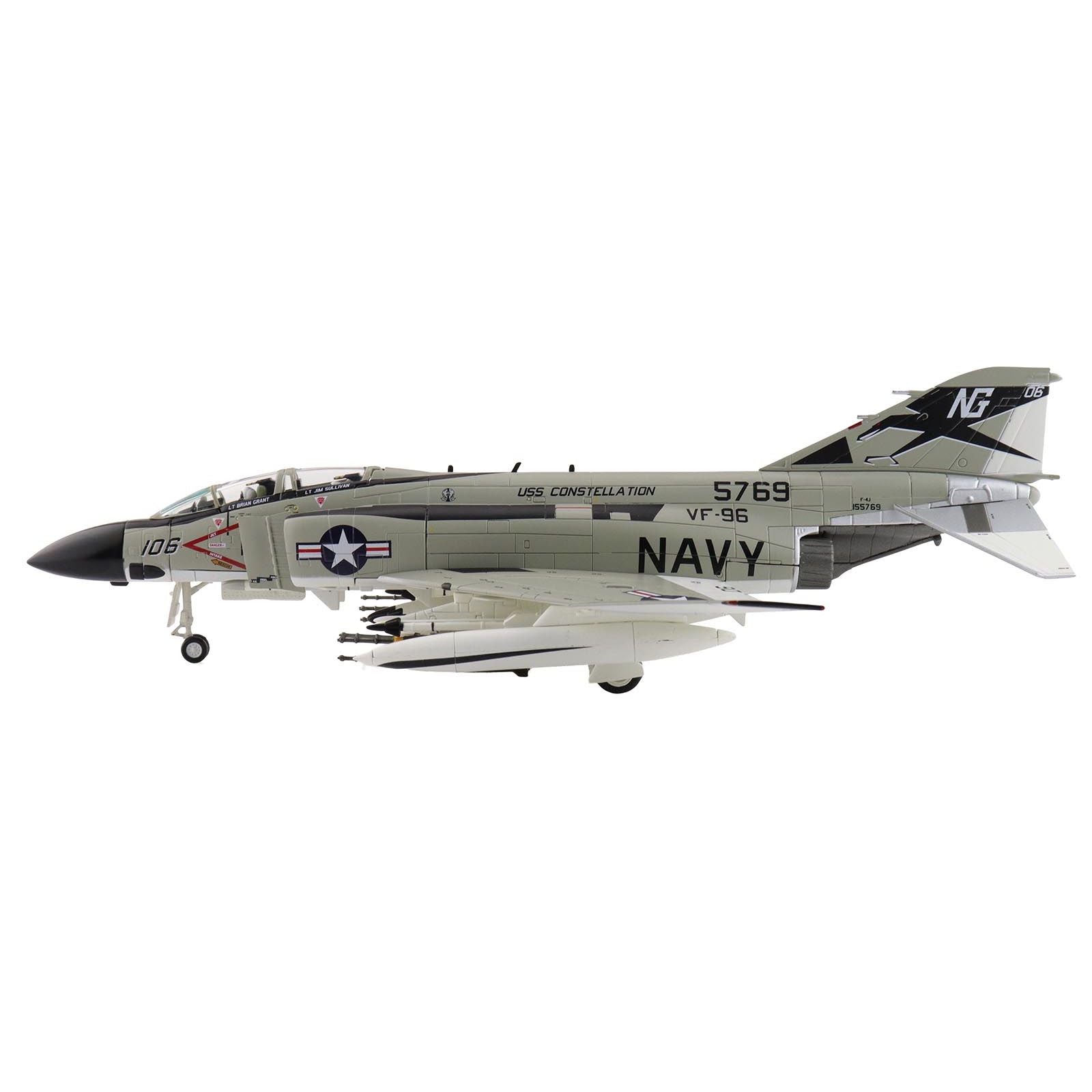 McDonnell Douglas F - 4J Phantom II Fighter - Bomber Aircraft "Showtime 106 155769 VF - 96 Fighting Falcons USS Constellation" (1972) United States Navy "Air Power Series" 1/72 Diecast Model by Hobby Master - Hobby Master - ModelCars.com