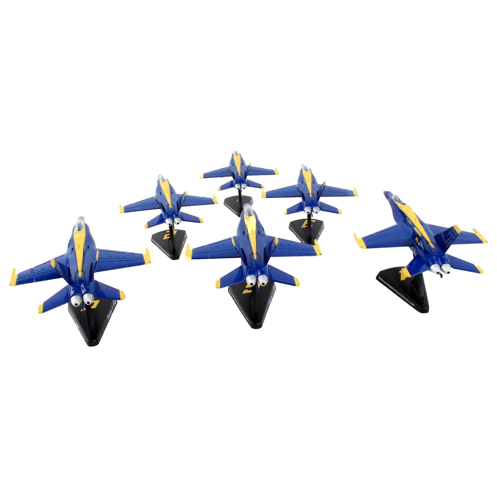 McDonnell Douglas F/A - 18 Hornet Aircraft "Blue Angels" United States Navy 6 piece Gift Set 1/150 Diecast Model Airplanes by Postage Stamp - Postage Stamp - ModelCars.com