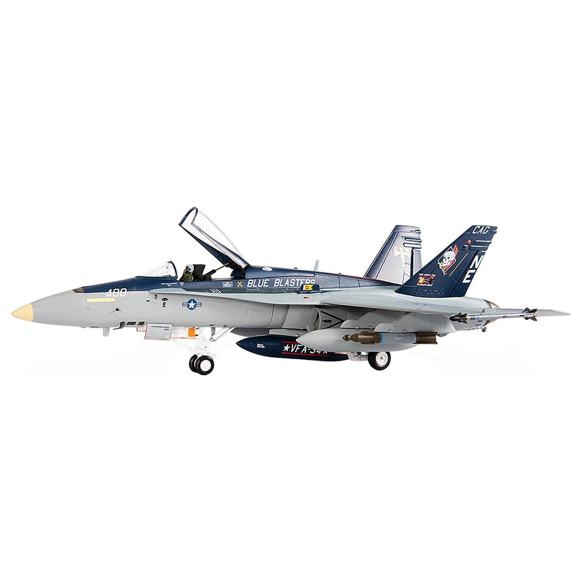 McDonnell Douglas F/A-18C Hornet Aircraft "VFA-34 Blue Blasters USS Carl Vinson Last Cruise" (2018) United States Navy 1/72 Diecast Model by JC Wings-JC Wings-ModelCars.com