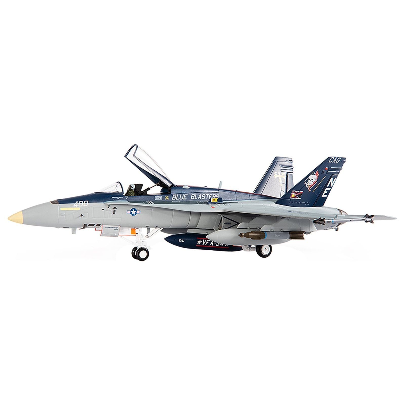 McDonnell Douglas F/A - 18C Hornet Aircraft "VFA - 34 Blue Blasters USS Carl Vinson Last Cruise" (2018) United States Navy 1/72 Diecast Model by JC Wings - JC Wings - ModelCars.com
