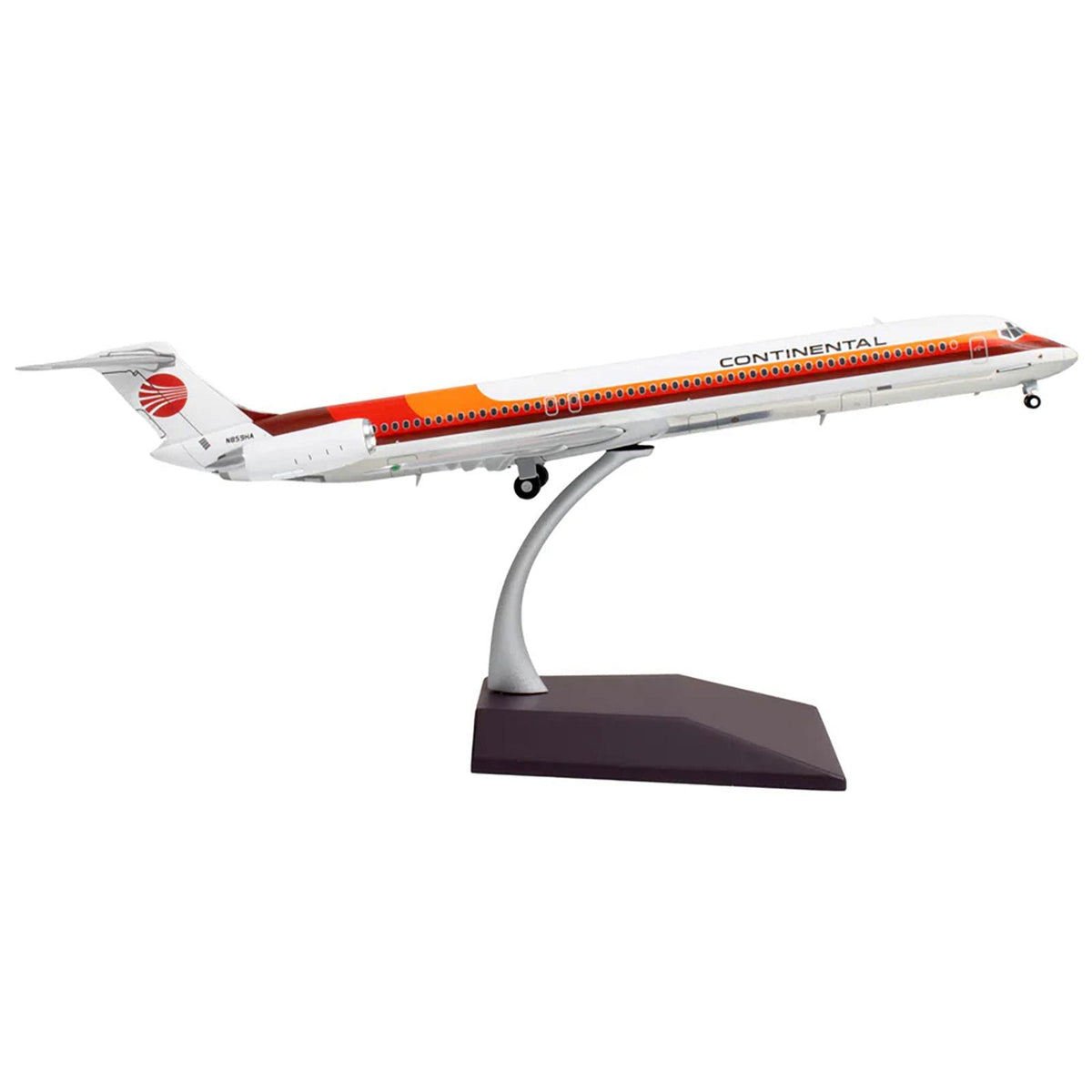 McDonnell Douglas MD-81 Commercial Aircraft "Continental Airlines" (N859HA) White with Red and Orange Stripes "Gemini 200" Series 1/200 Diecast Model Airplane by GeminiJets-GeminiJets-ModelCars.com