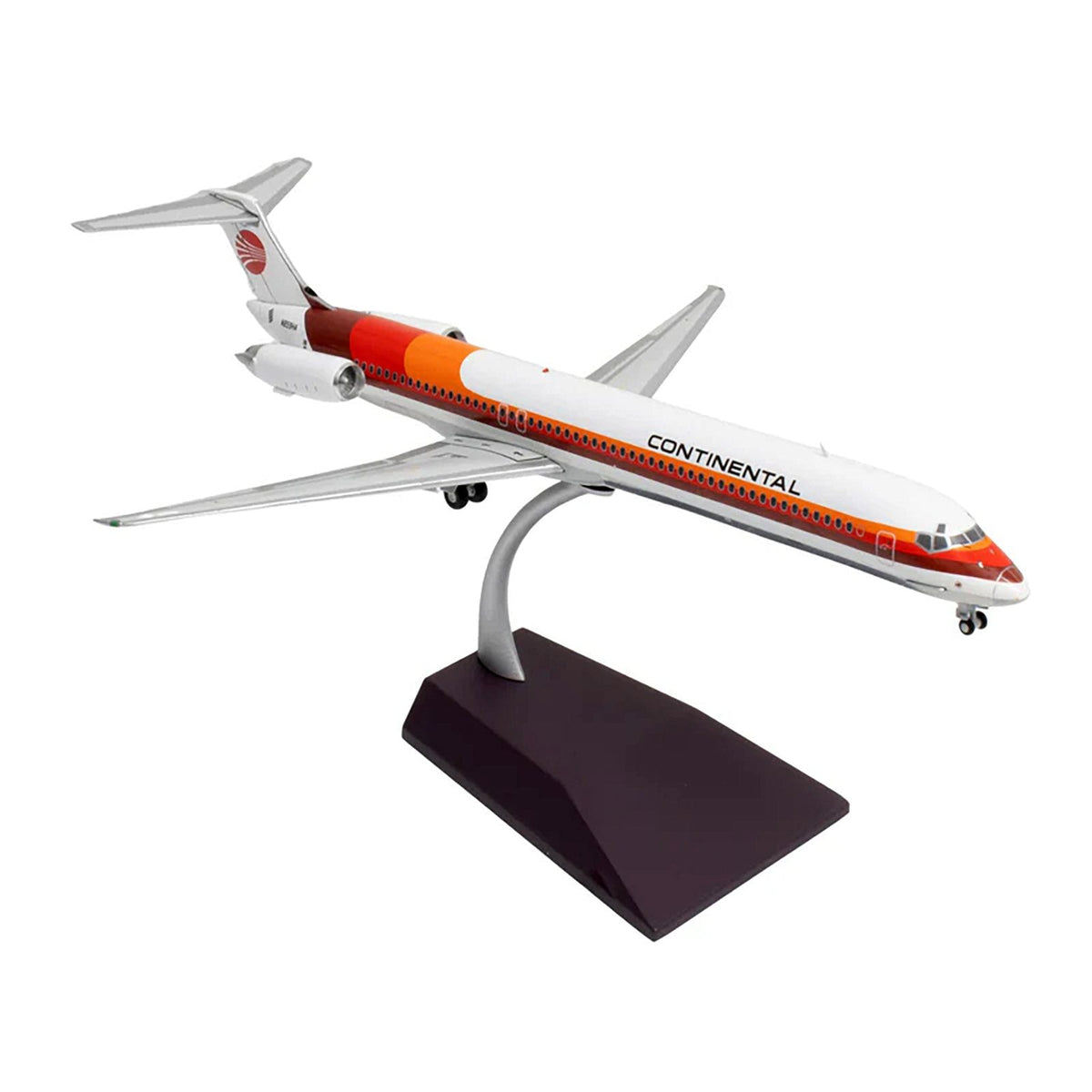 McDonnell Douglas MD-81 Commercial Aircraft "Continental Airlines" (N859HA) White with Red and Orange Stripes "Gemini 200" Series 1/200 Diecast Model Airplane by GeminiJets-GeminiJets-ModelCars.com