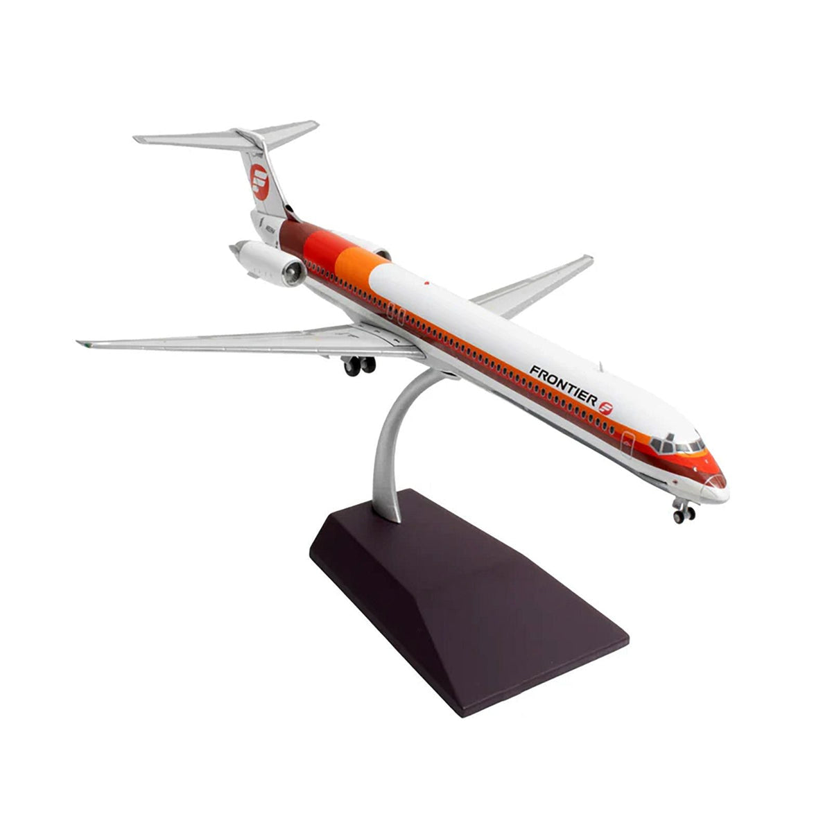 McDonnell Douglas MD-81 Commercial Aircraft "Frontier Airlines" (N859HA) White with Red and Orange Stripes "Gemini 200" Series 1/200 Diecast Model Airplane by GeminiJets-GeminiJets-ModelCars.com