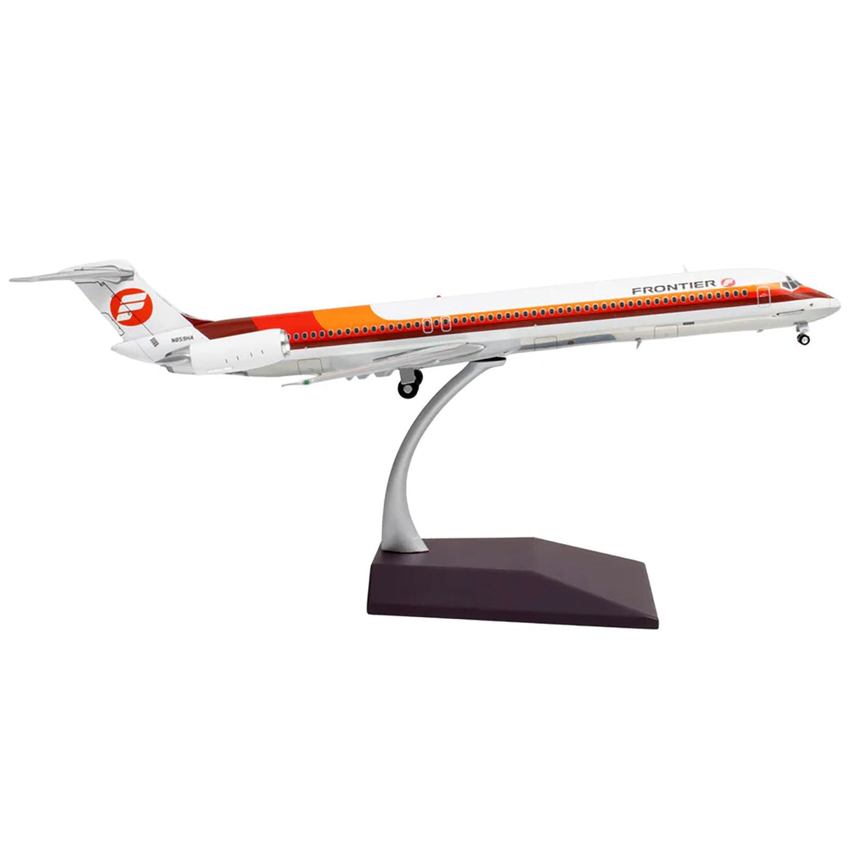 McDonnell Douglas MD-81 Commercial Aircraft "Frontier Airlines" (N859HA) White with Red and Orange Stripes "Gemini 200" Series 1/200 Diecast Model Airplane by GeminiJets-GeminiJets-ModelCars.com