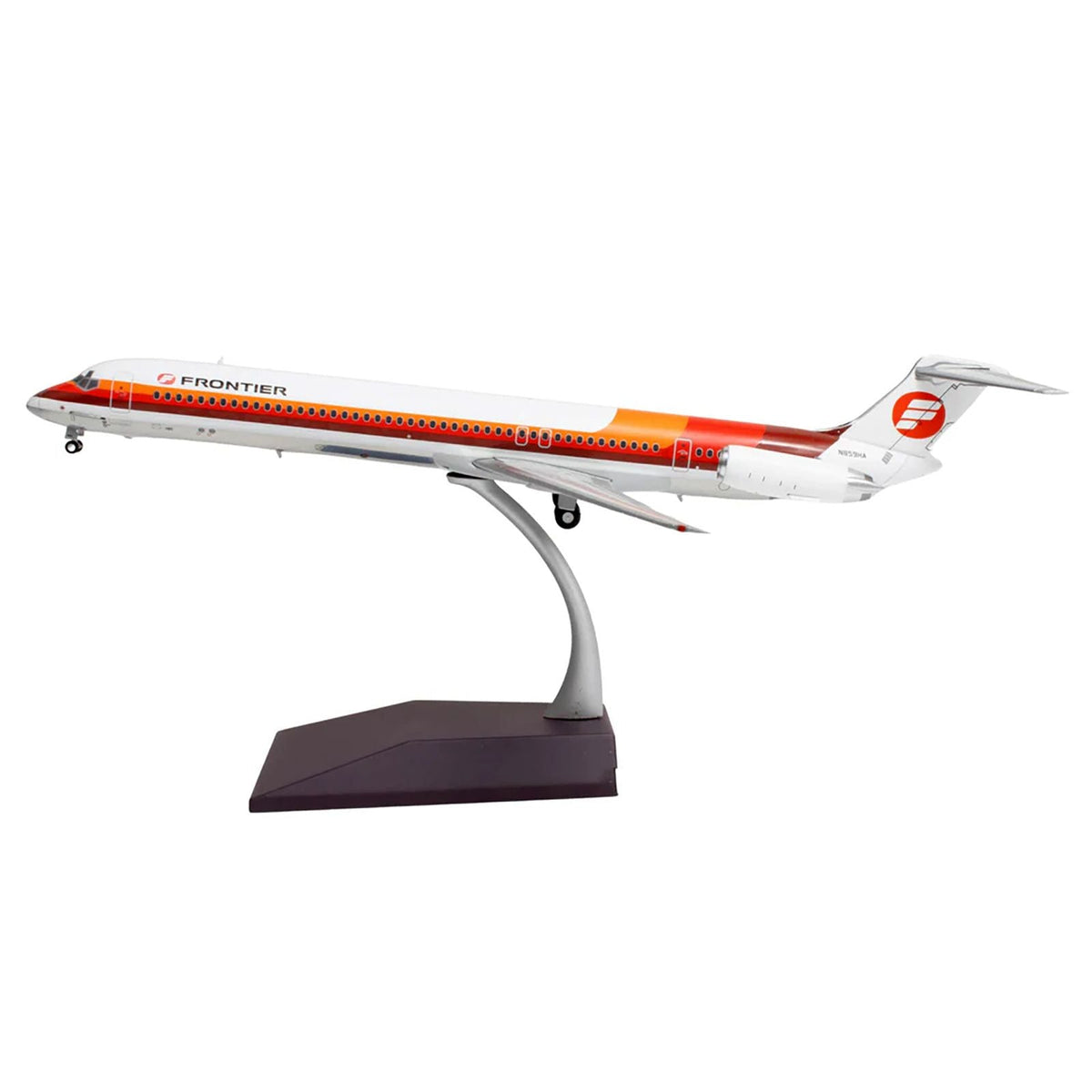 McDonnell Douglas MD-81 Commercial Aircraft "Frontier Airlines" (N859HA) White with Red and Orange Stripes "Gemini 200" Series 1/200 Diecast Model Airplane by GeminiJets-GeminiJets-ModelCars.com