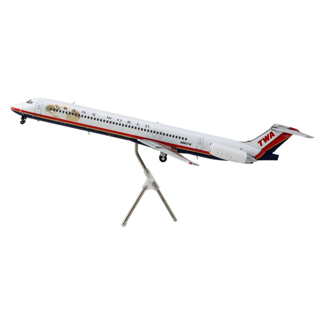 McDonnell Douglas MD-82 Commercial Aircraft "Trans World Airlines" (N960TW) White with Red Stripes "Gemini 200" Series 1/200 Diecast Model Airplane by GeminiJets-GeminiJets-ModelCars.com