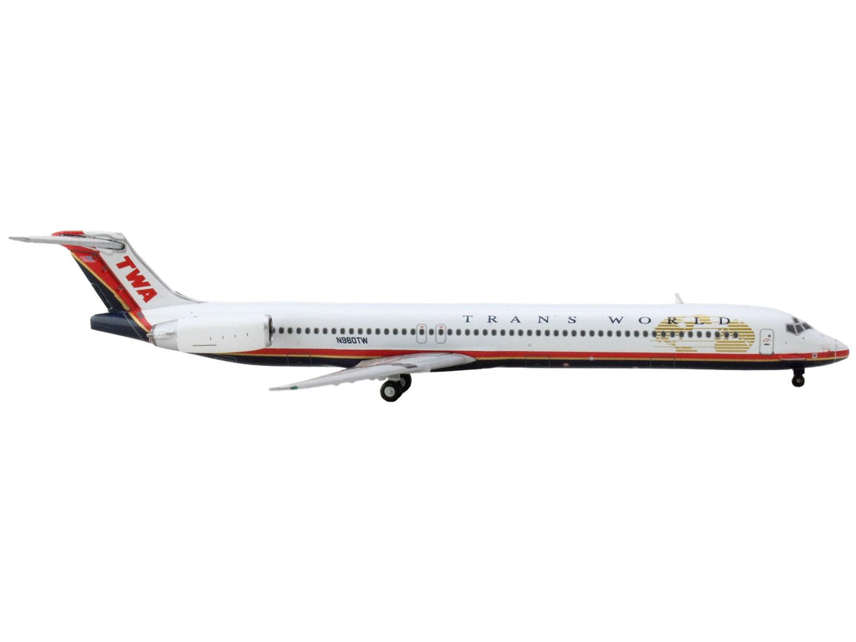 McDonnell Douglas MD-82 Commercial Aircraft "Trans World Airlines" White with Red Stripes 1/400 Diecast Model Airplane by GeminiJets-GeminiJets-ModelCars.com