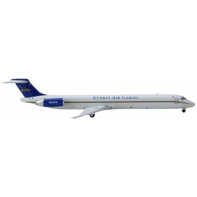 McDonnell Douglas MD-83 Commercial Aircraft "Everts Air Cargo" (N965CE) White with Blue Tail 1/400 Diecast Model Airplane by GeminiJets-GeminiJets-ModelCars.com