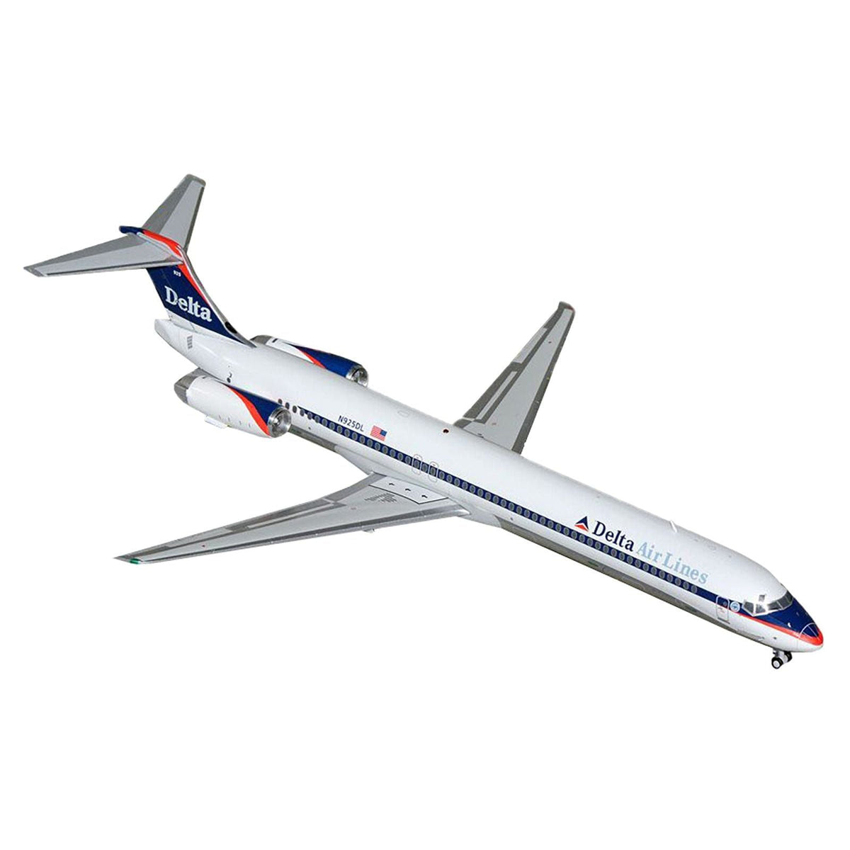 McDonnell Douglas MD-88 Commercial Aircraft "Delta Air Lines" (N925DL) White with Blue Stripes and Tail "Gemini 200" Series 1/200 Diecast Model Airplane by GeminiJets-GeminiJets-ModelCars.com