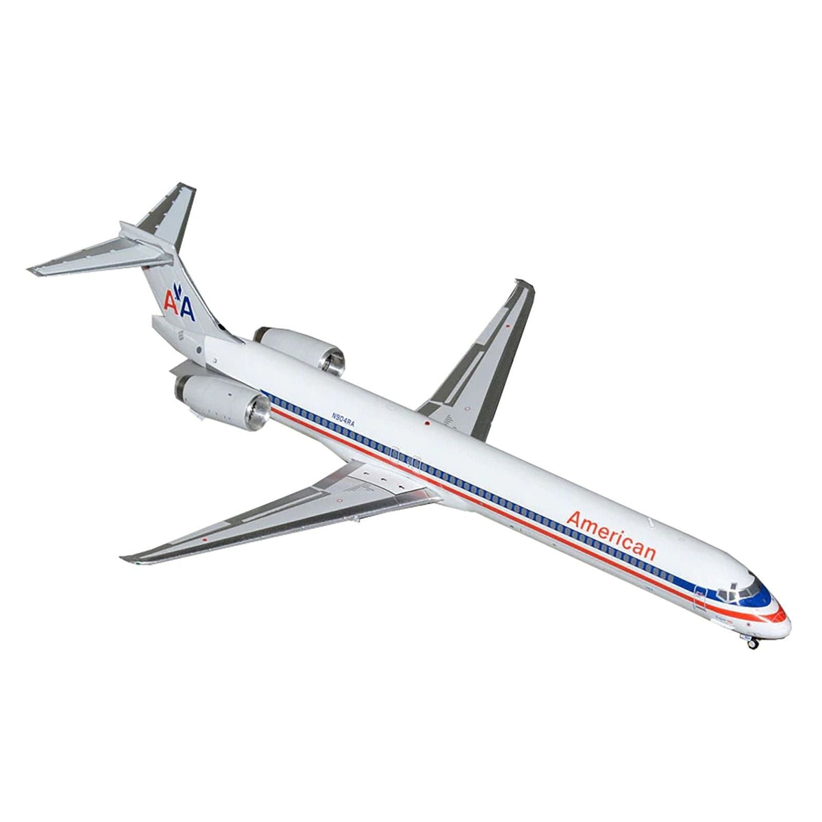 McDonnell Douglas MD-90 Commercial Aircraft "American Airlines" (N904RA) White with Red and Blue Stripes "Gemini 200" Series 1/200 Diecast Model Airplane by GeminiJets-GeminiJets-ModelCars.com