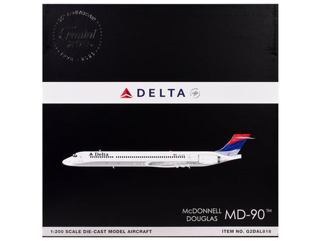 McDonnell Douglas MD-90 Commercial Aircraft "Delta Air Lines" (N910DN) White with Blue and Red Tail "Gemini 200" Series 1/200 Diecast Model Airplane by GeminiJets-GeminiJets-ModelCars.com
