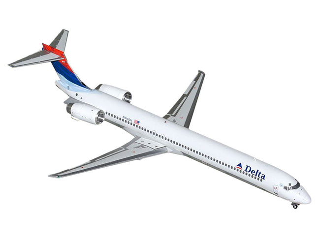 McDonnell Douglas MD-90 Commercial Aircraft "Delta Air Lines" (N910DN) White with Blue and Red Tail "Gemini 200" Series 1/200 Diecast Model Airplane by GeminiJets-GeminiJets-ModelCars.com