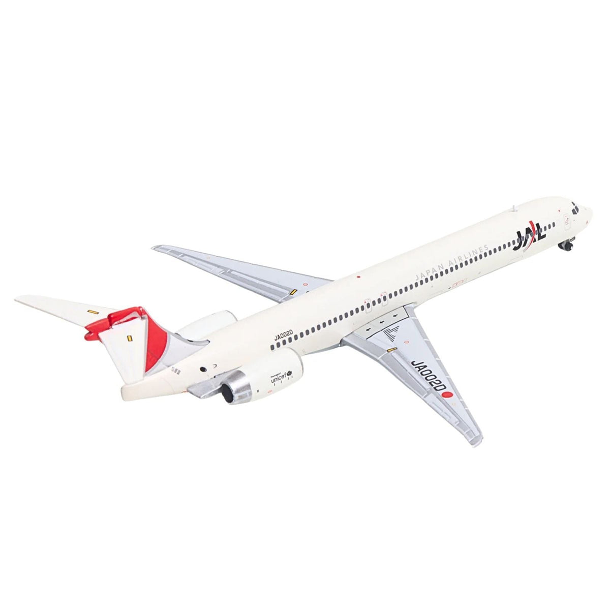 McDonnell Douglas MD-90 Commercial Aircraft "Japan Airines" (JA002D) White with Red Tail 1/400 Diecast Model Airplane by GeminiJets-GeminiJets-ModelCars.com