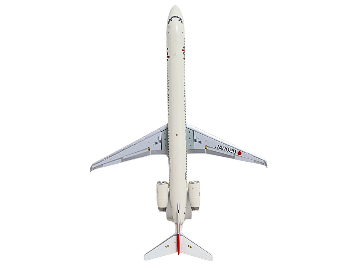 McDonnell Douglas MD-90 Commercial Aircraft "Japan Airlines" (JA002D) White with Red Tail "Gemini 200" Series 1/200 Diecast Model by GeminiJets-GeminiJets-ModelCars.com