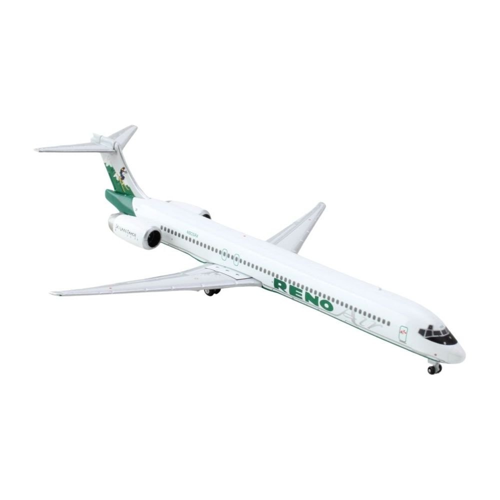 McDonnell Douglas MD-90 Commercial Aircraft "Reno Air" (N905RA) White with Green Tail 1/400 Diecast Model Airplane by GeminiJets-GeminiJets-ModelCars.com