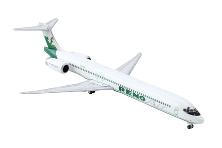 McDonnell Douglas MD-90 Commercial Aircraft "Reno Air" (N905RA) White with Green Tail 1/400 Diecast Model Airplane by GeminiJets-GeminiJets-ModelCars.com