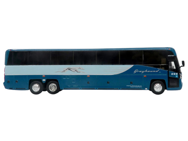 MCI D4520 Commuter Coach Bus "Greyhound Lines" Blue with Light Blue Stripes "The Bus & Motorcoach Collection" Limited Edition to 504 pieces Worldwide 1/87 (HO) Scale Diecast Model by Iconic Replicas-Iconic Replicas-ModelCars.com