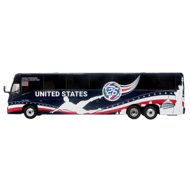 MCI J4500 Coach Bus "United States National Soccer Team" Dark Blue with Graphics "International Federation of the Global Game" Series Limited Edition to 504 pieces Worldwide 1/87 (HO) Diecast Model by Iconic Replicas-Iconic Replicas-ModelCars.com
