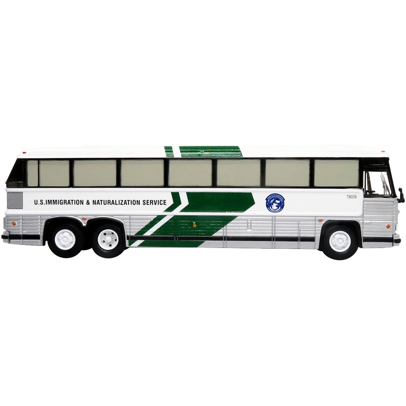 MCI MC - 12 Coach Classic Bus "U.S. Immigration & Naturalization Service" "Vintage Bus & Motorcoach Collection" 1/87 Diecast Model by Iconic Replicas - Iconic Replicas - ModelCars.com