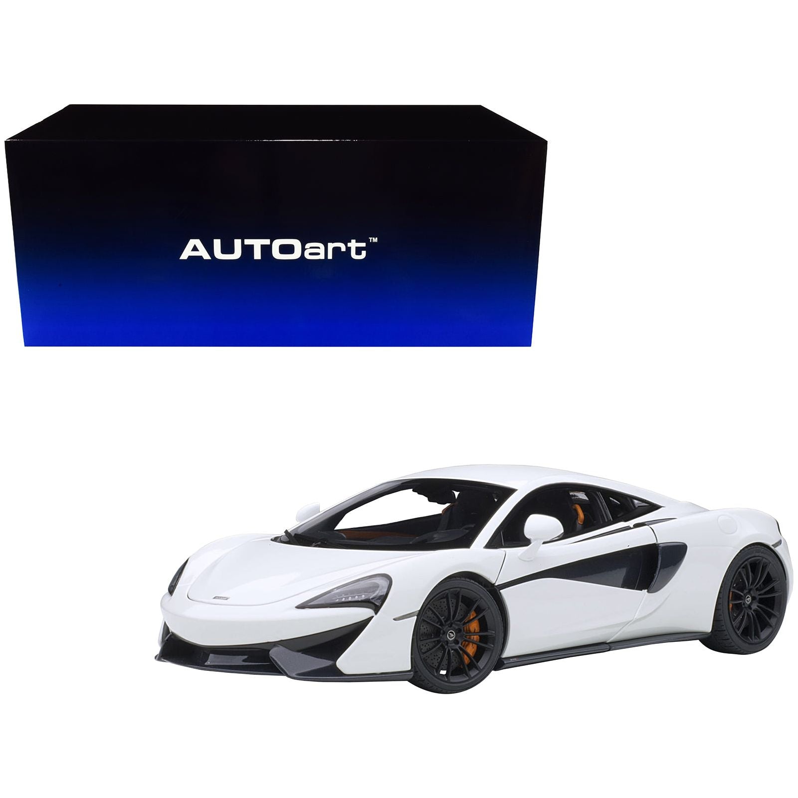 Mclaren 570S White with Black Wheels 1/18 Model Car by Autoart - Autoart - ModelCars.com