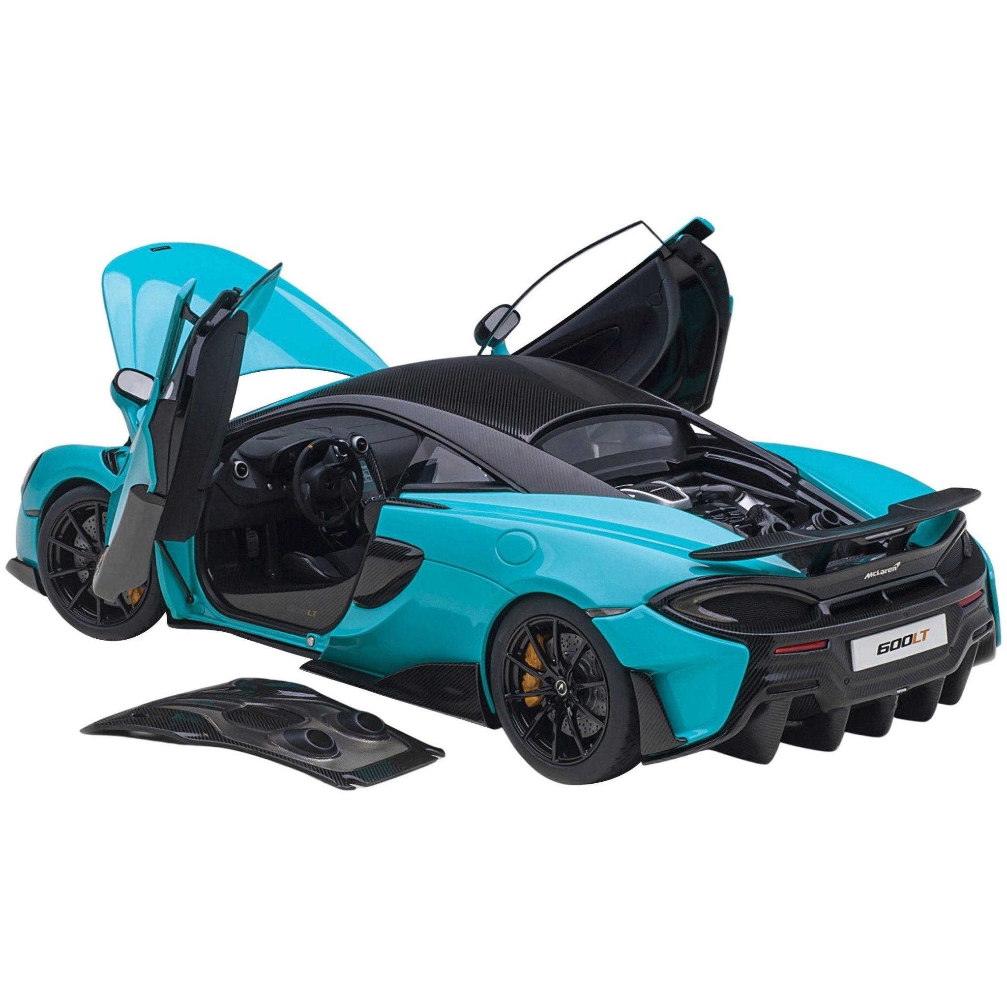 Mclaren 600LT Fistral Blue and Carbon 1/18 Model Car by Autoart - Autoart - ModelCars.com