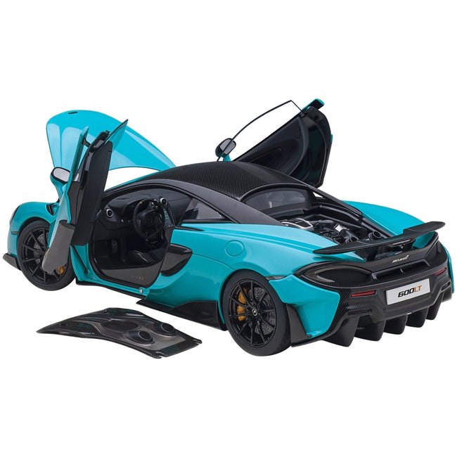 Mclaren 600LT Fistral Blue and Carbon 1/18 Model Car by Autoart - Autoart - ModelCars.com