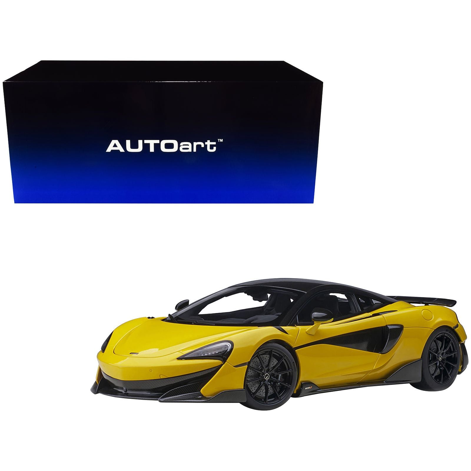 Mclaren 600LT Sicilian Yellow and Carbon 1/18 Model Car by Autoart - Autoart - ModelCars.com