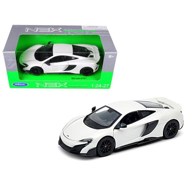 McLaren 675LT Coupe White 1/24 - 1/27 Diecast Model Car by Welly - Welly - ModelCars.com
