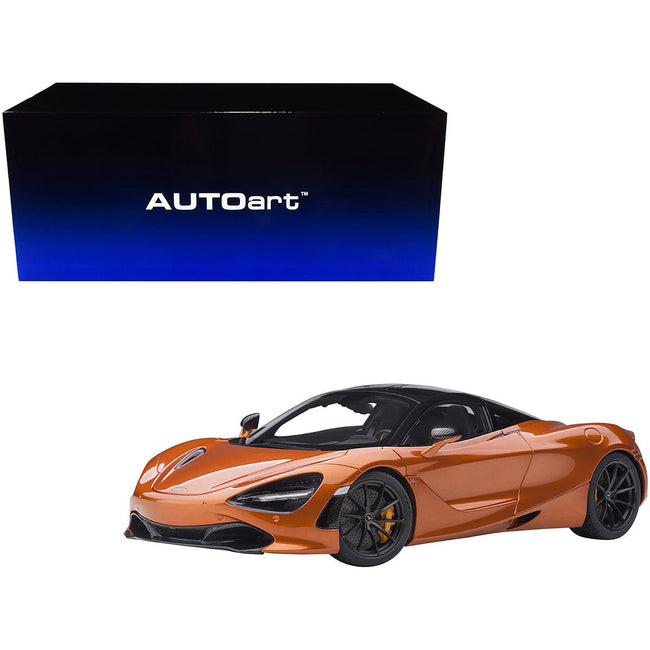 McLaren 720S Azores Orange Metallic with Black Top and Carbon Accents 1/18 Model Car by Autoart - Autoart - ModelCars.com