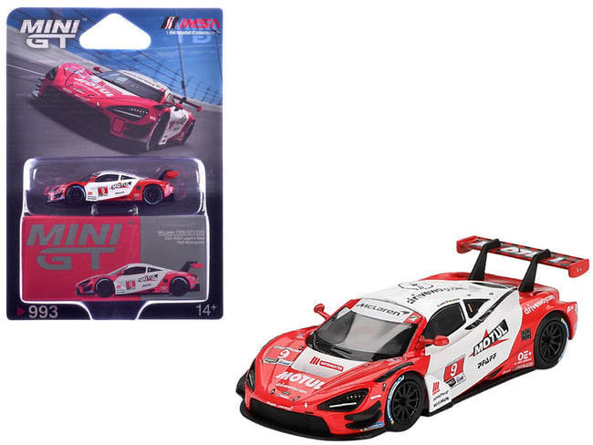 McLaren 720S GT3 EVO #9 Oliver Jarvis - Marvin Kirchhofer "Pfaff Motorsports" IMSA "Motul Course de Monterey - Laguna Seca" (2024) Limited Edition 1/64 Diecast Model Car by Mini GT-Mini GT-ModelCars.com