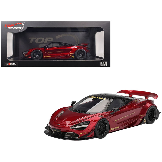 McLaren 720S "LB-Works" Gem Red Metallic with Black Top 1/18 Model Car by Top Speed-Top Speed-ModelCars.com