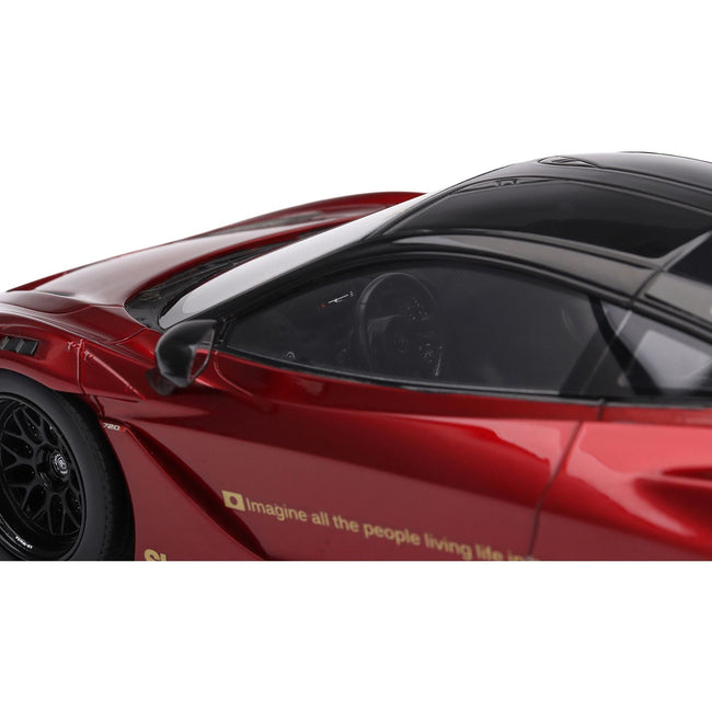 McLaren 720S "LB-Works" Gem Red Metallic with Black Top 1/18 Model Car by Top Speed-Top Speed-ModelCars.com