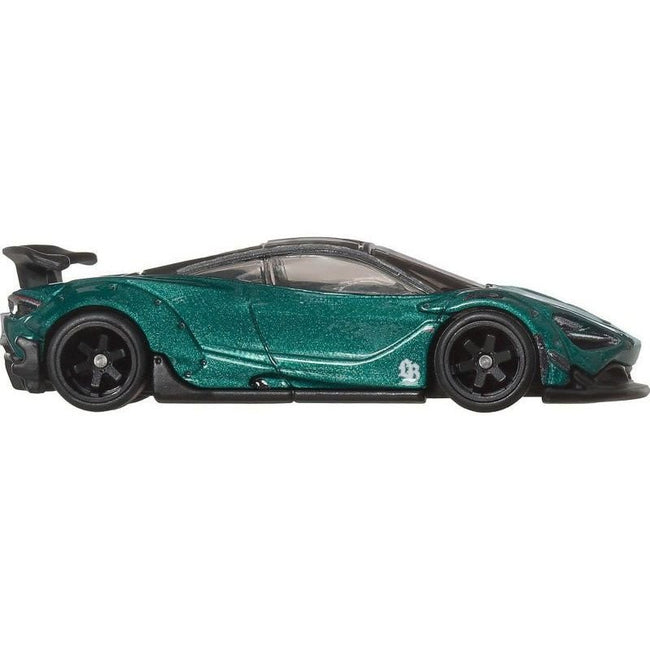 McLaren 720S "LB-Works" Green Metallic with Carbon Hood and Black Top "Silhouettes" Series Diecast Model Car by Hot Wheels-Hotwheels-ModelCars.com