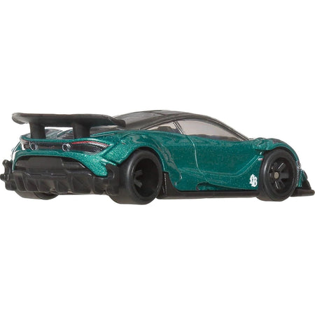 McLaren 720S "LB-Works" Green Metallic with Carbon Hood and Black Top "Silhouettes" Series Diecast Model Car by Hot Wheels-Hotwheels-ModelCars.com