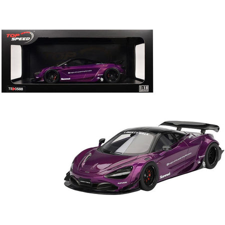 McLaren 720S "LB-Works" Purple Metallic with Black Top 1/18 Model Car by Top Speed-Top Speed-ModelCars.com