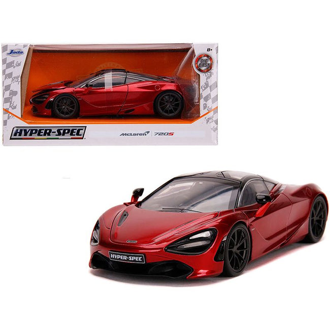 McLaren 720S RHD (Right Hand Drive) Candy Red with Black Top "Hyper-Spec" Series 1/24 Diecast Model Car by Jada-Jada-ModelCars.com