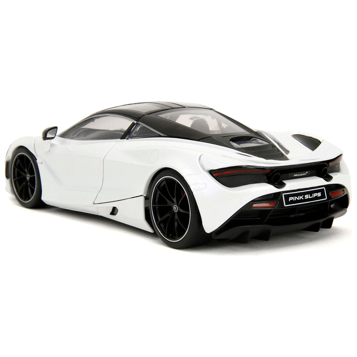 McLaren 720S White Metallic with Black Top "Pink Slips" Series 1/24 Diecast Model Car by Jada-Jada-ModelCars.com